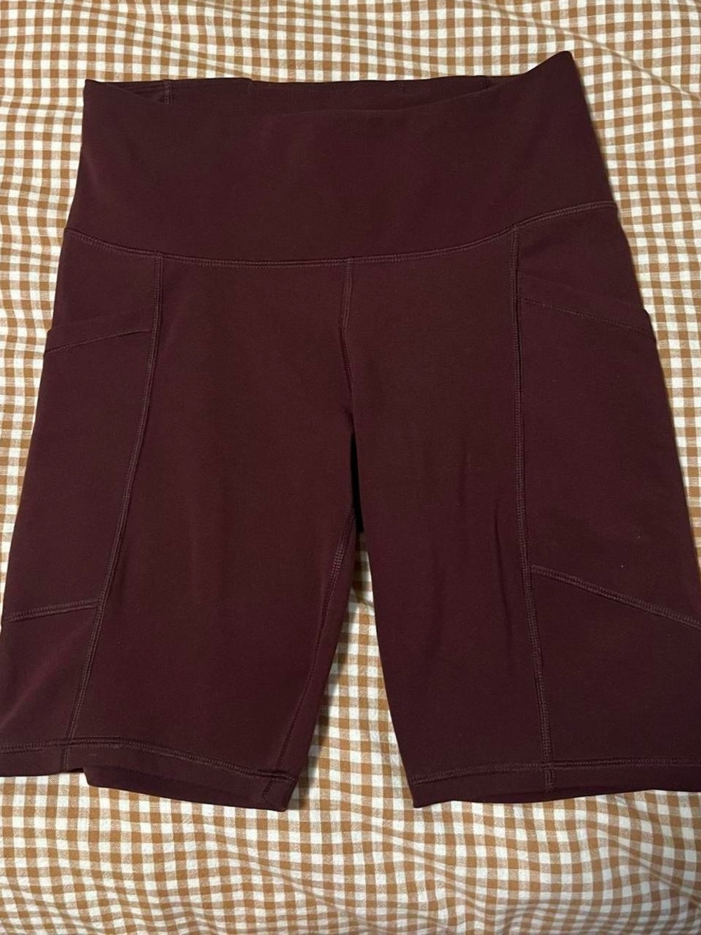 Banana Republic High-Rise Bike Shorts in Deep Wine